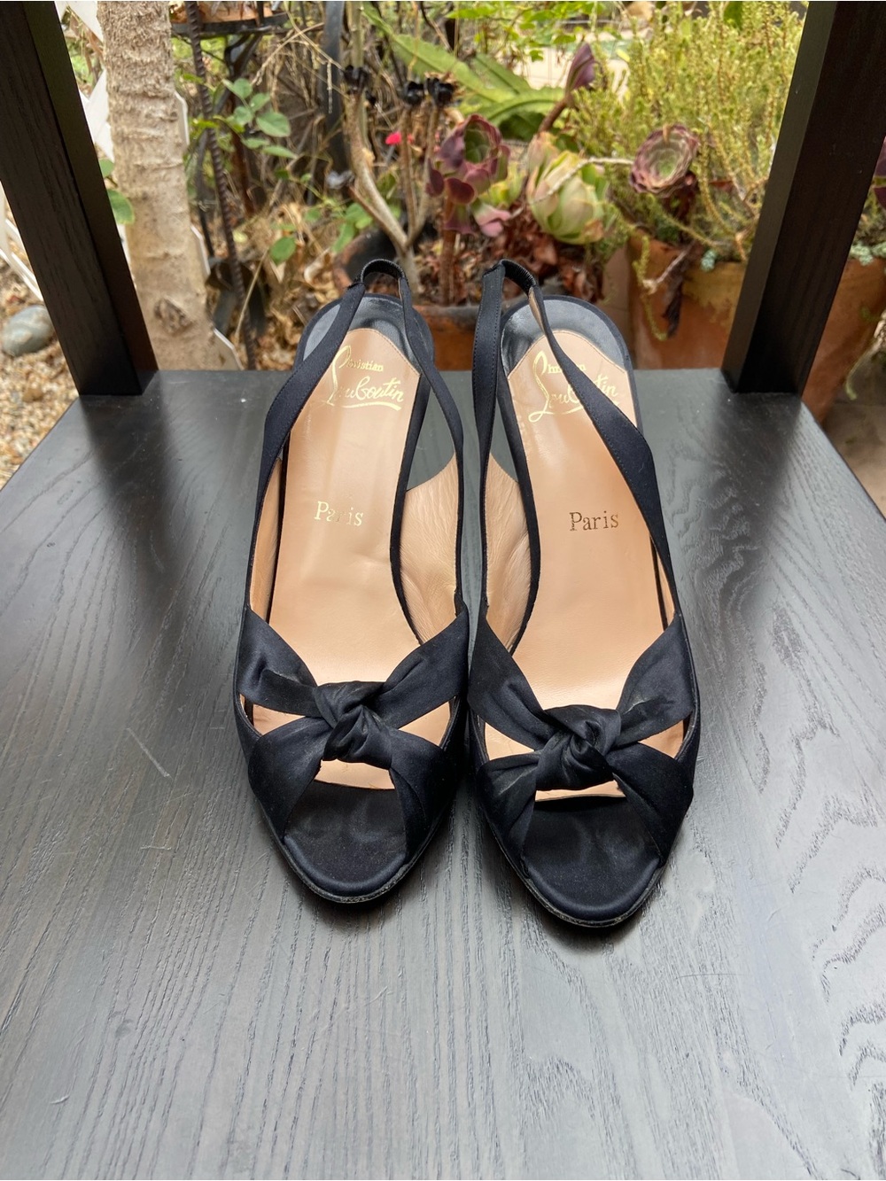 Christian Louboutin Black Suede Pumps with Classic Red Sole